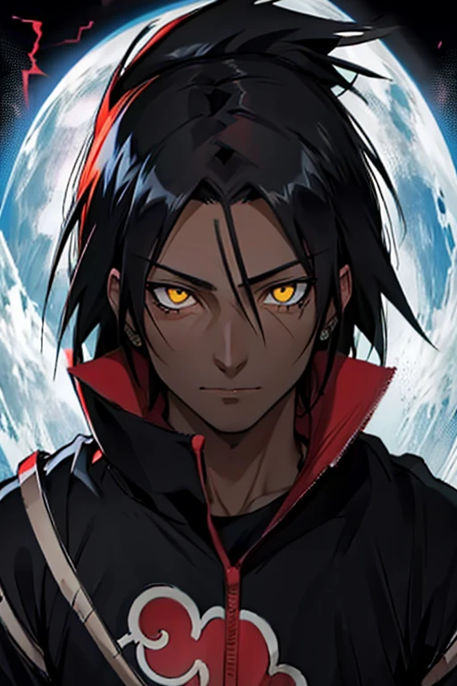 Black Zetsu in his true form is completely black, without any hair or holes, composed of a black mass , It has two yellow eyes that appear to have no pupils