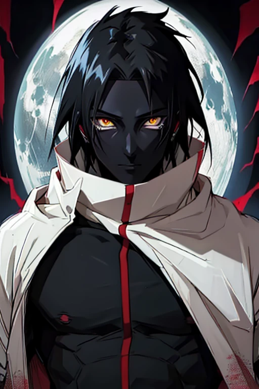 Black Zetsu in his true form is completely black, without any hair or holes, composed of a black mass , It has two yellow eyes that appear to have no pupils