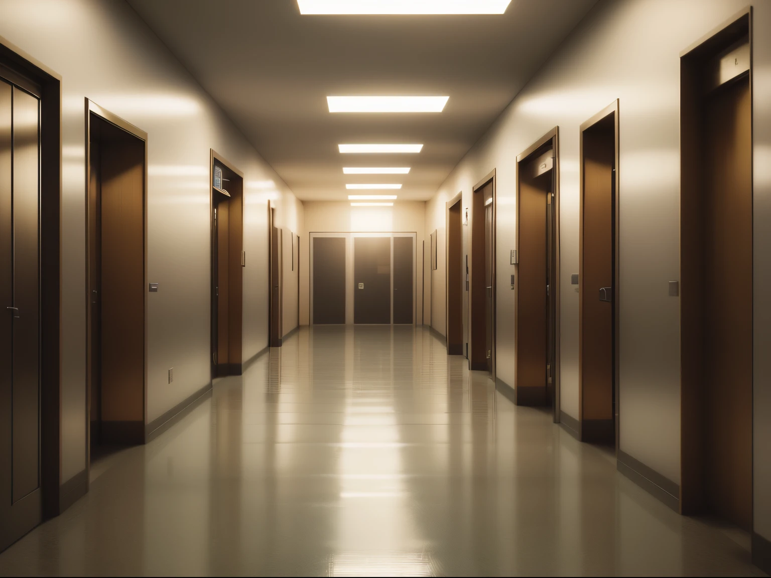 Hospital corridor. Realistic, high quality image.