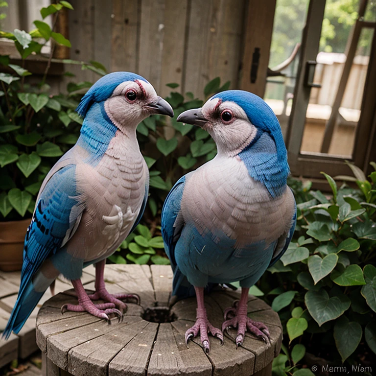 Luzon bleeding heart dove/ blue jay hybrid