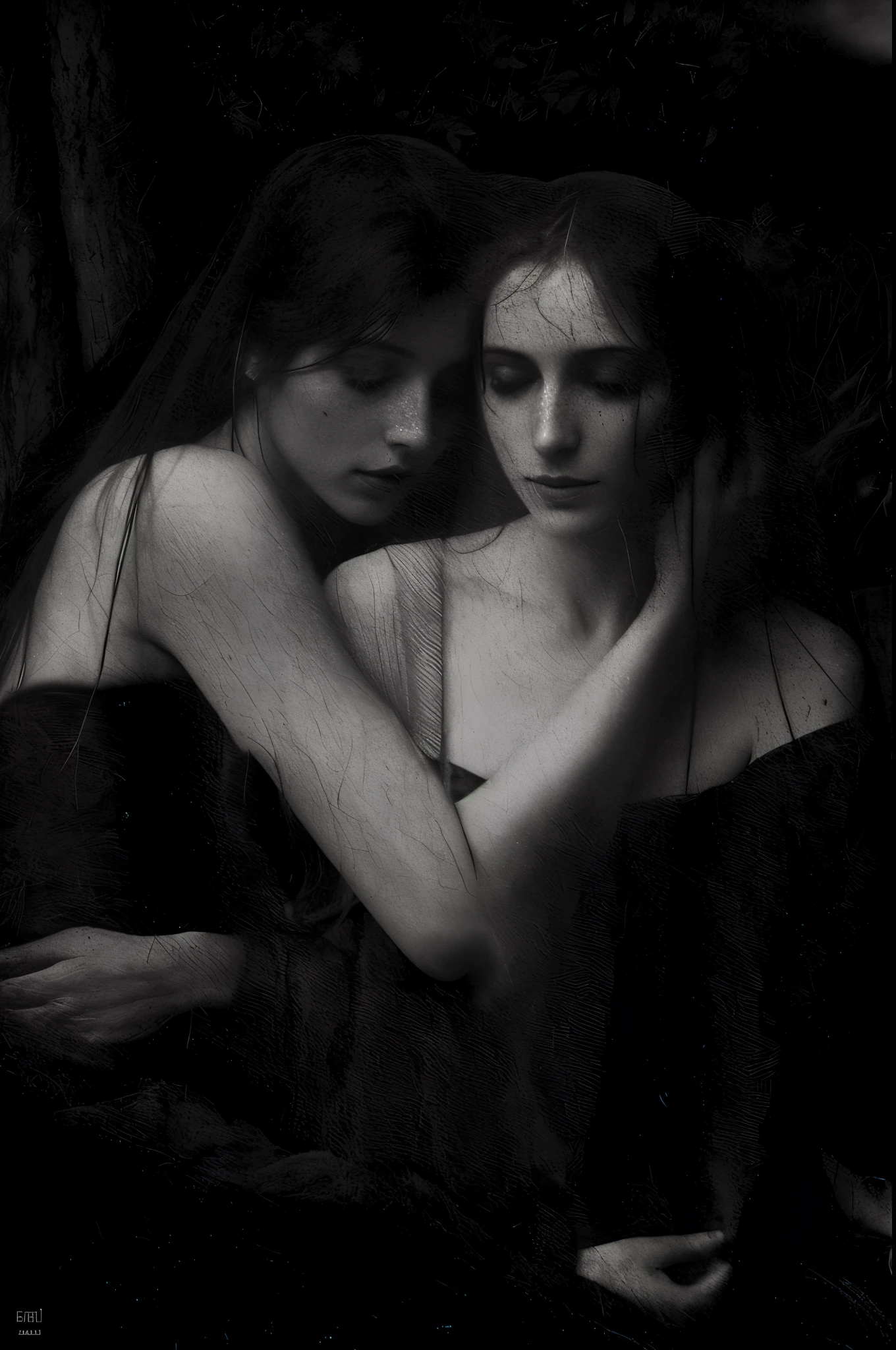 image of a woman and a woman hugging each other, Directed by: Katya Chausheva, Directed by: Kati Horna, Directed by: Eugene Zak, inspirado em Katia Chausheva, Directed by: Barbara Balmer, Directed by: Dariusz Zawadzki, Directed by: Grzegorz Domaradzki, dark and ethereal, Flora Borsi