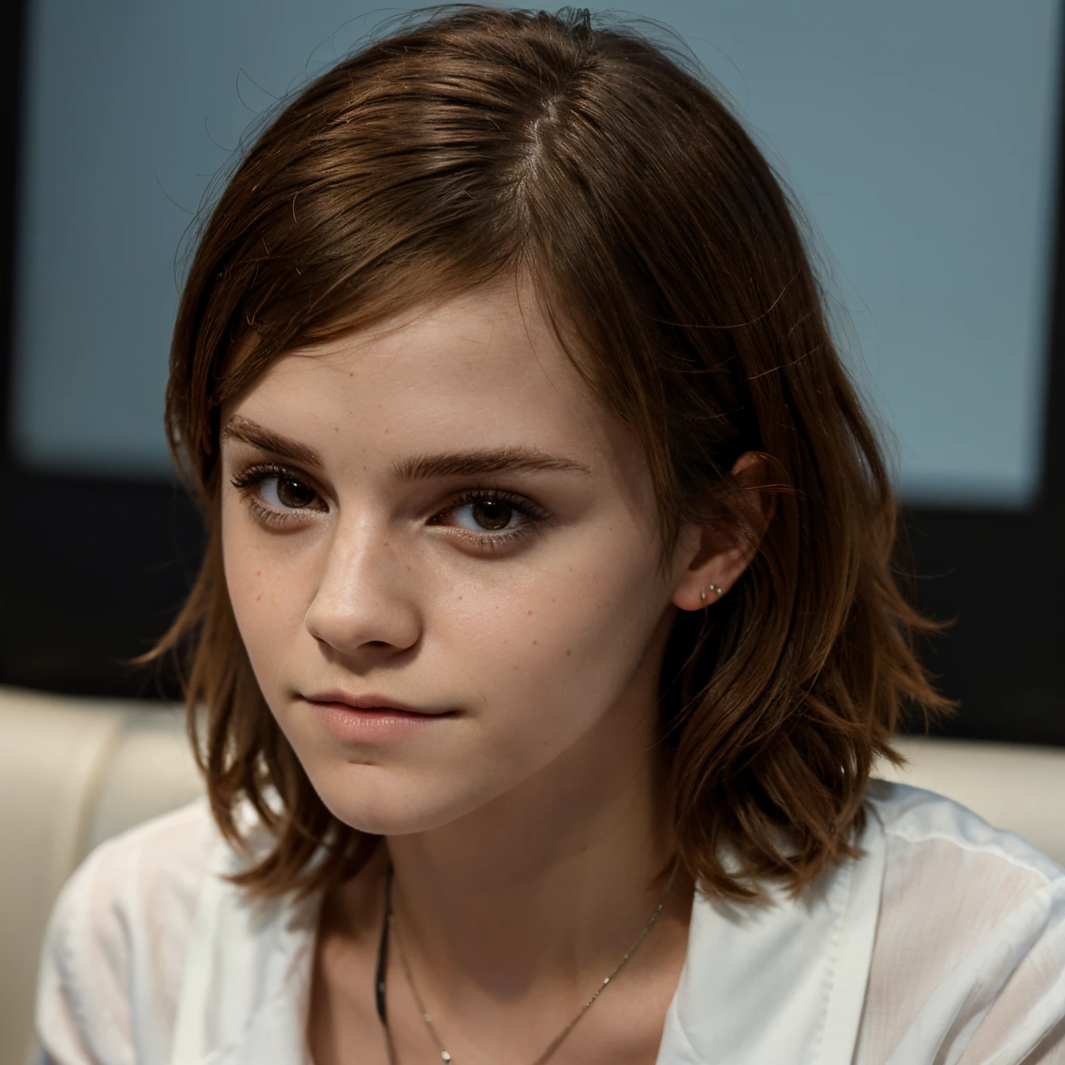 Emma watson regarde un petit François Civil avec une loupe