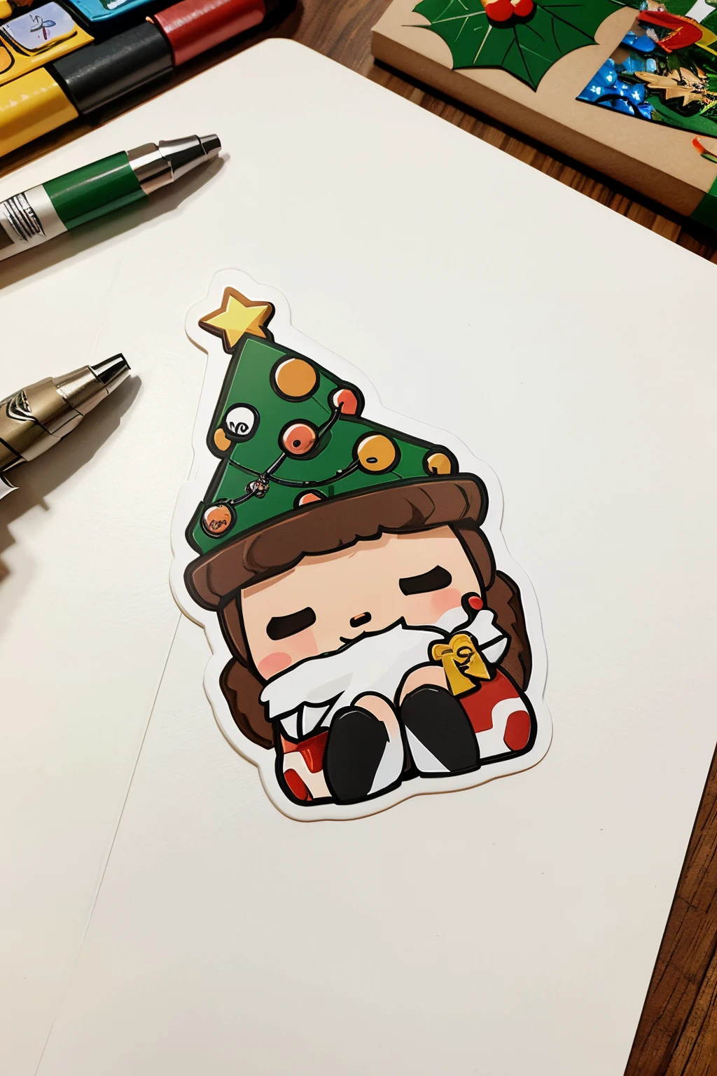 stickers de natal em forma de desenho animado