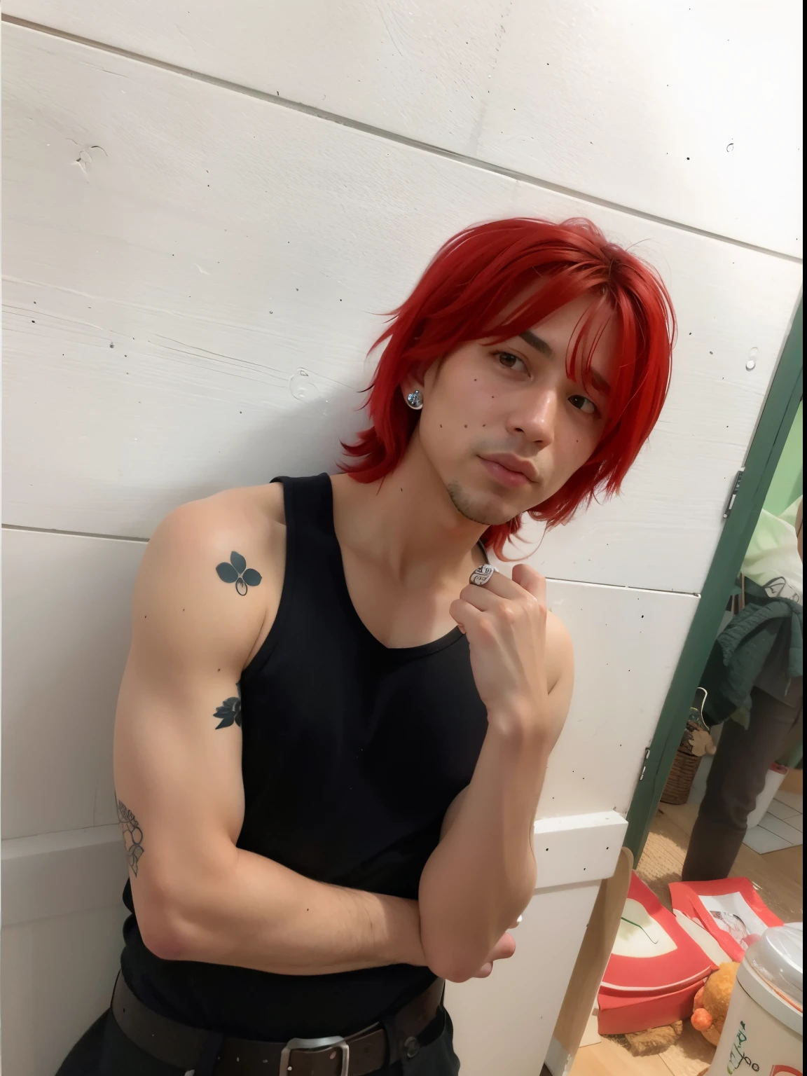 Primer plano Retrato de un hombre , (cabello rojo: 1.2),!
More realistic hair