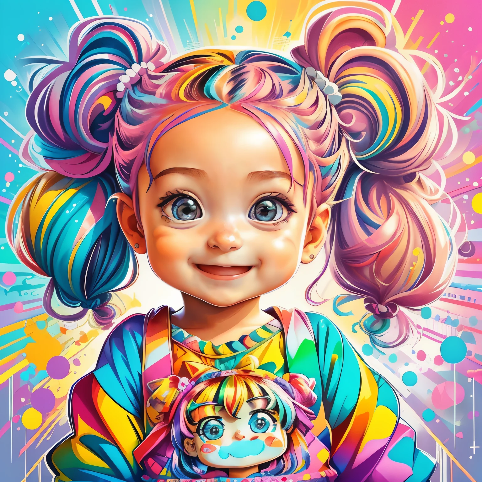 (cute with ponytails smiling with a car),(melhor pose),(best angle), (better expression), Eduardo Kobra acolchoamento ,multidimensional geometric wall PORTRAIT, arte, Chibi,
Yang08k, lindo, Colouring,
Primary works, qualidade superior, melhor qualidade, Arte Oficial, Beautiful and Aesthetic, pelos coloridos,