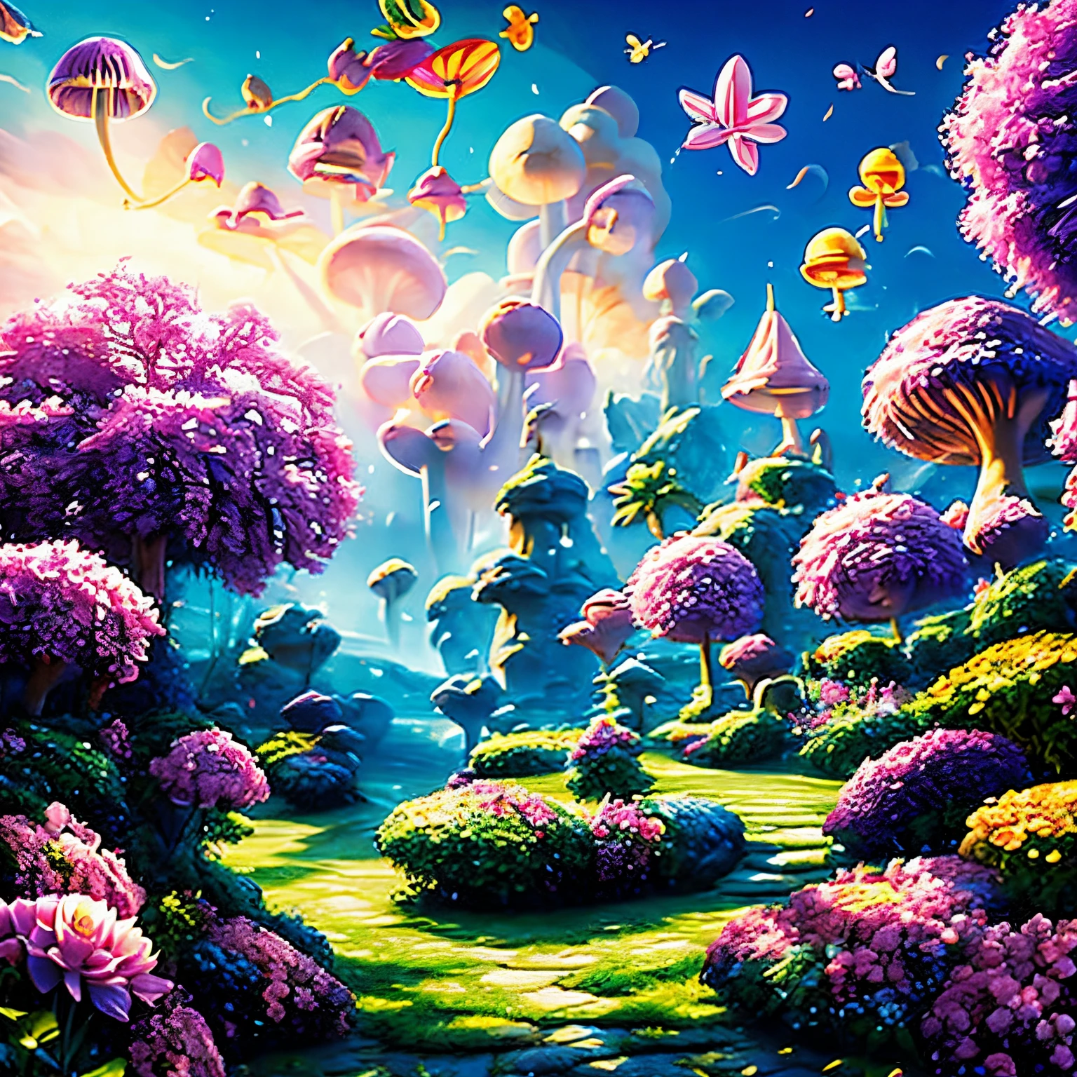 Disney fée clochette weed rose pink anime fantastique peter pan papillon fumée champignon drogue fly on island Fantasy fumée chilom volante avec des ailes