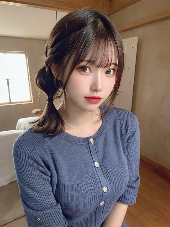 (​masterpiece:1.3), (8K, Photorealsitic, Raw photography, Top image quality: 1.4), 20 year old girl、(Random hairstyles:1.2)、Super Detail Face、Eye of Detail、二重まぶた、foco nítido:1.2、prety woman:1.4、light brown hair、poneyTail、Natural Color Lip、top-quality、​masterpiece、超A high resolution、(Photorealsitic:1.4)、very detailed and professional lighting、wear a dark blue sweater、slender、serious facial expression、Transparent skin、randome pose、Glowing hair、Gravure Model Pose、(​masterpiece:1.3), (8K, Photorealsitic, Raw photography, Top image quality: 1.4), 20 year old girl、(Random hairstyles:1.2)、Super Detail Face、Eye of Detail、二重まぶた、foco nítido:1.2、prety woman:1.4、light brown hair、poneyTail、Natural Color Lip、top-quality、​masterpiece、超A high resolution、(Photorealsitic:1.4)、very detailed and professional lighting、wear a dark blue sweater、slender、serious facial expression、Transparent skin、randome pose、Glowing hair、Gravure Model Pose、(Ultra Real), (Illustration), (High resolution), (8K), (Very detailed), (Best Illustration), (Beautiful quality with attention to detail), (ultra-detailliert), (masutepiece), (Wallpaper), (Detailed face), ty, Upper Body Up, sexy  pose ,Room,Short hair, inner colored,Solo,Full body,see through pajama , ,full of sweat, japanes,