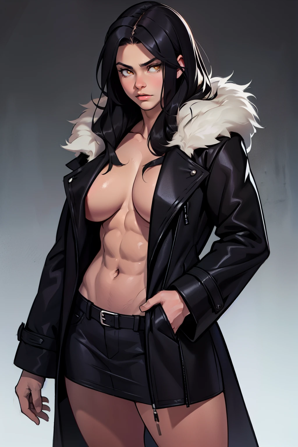 sad girl muscular girl large breasts yellow eyes black hair fur coat fur coat fur coat fur coat fur coat fur coat fur coat muscular muscular fur coat fur coat fur coat