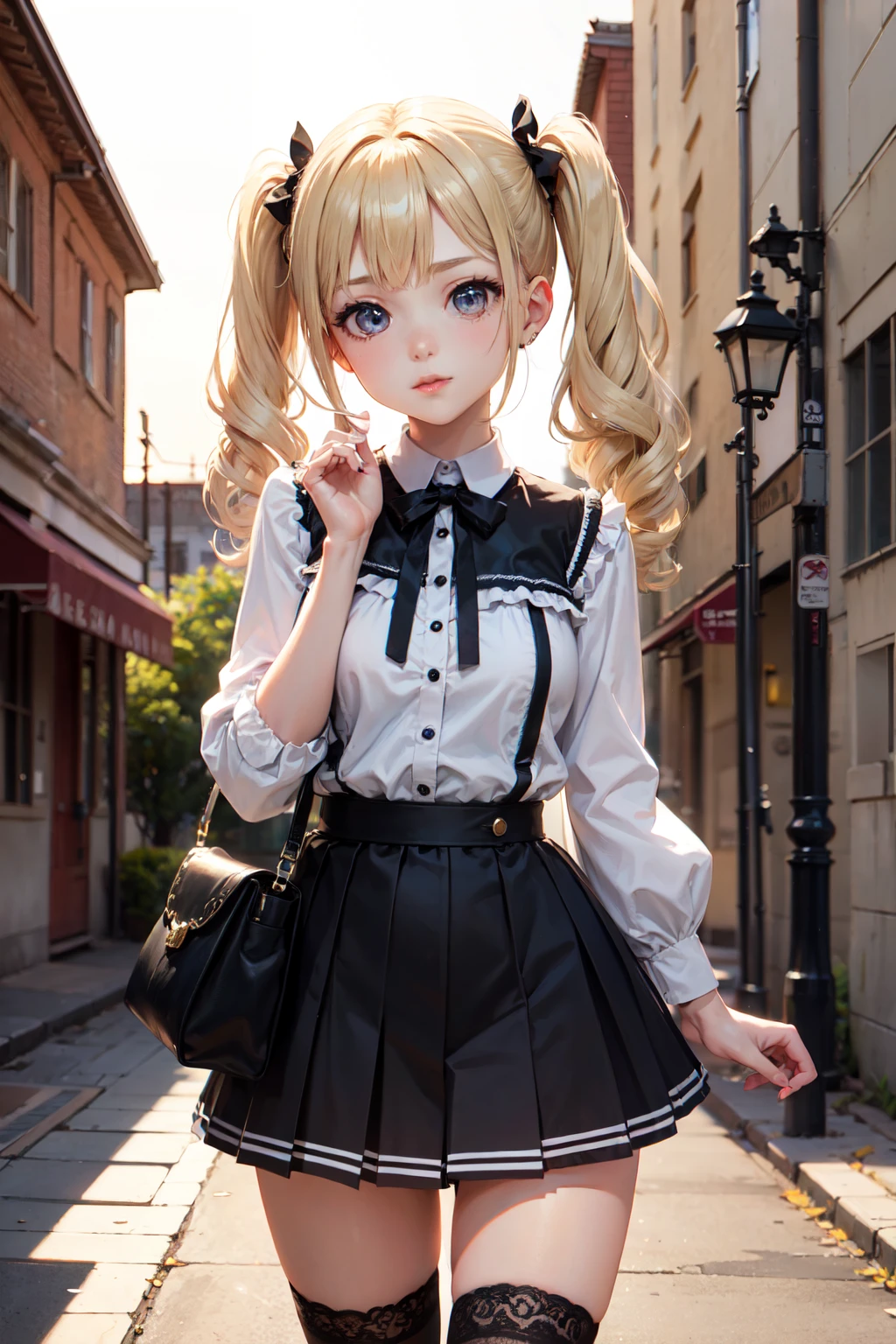 Japanese,,Innocent face,Teenage Girlrimary school stud school、one person！！、human、４Yearir、Blonde、With bangs、small、Big eyes、Short sleeve、black eye、cute、With ribbon、skirt、身長のsmall、