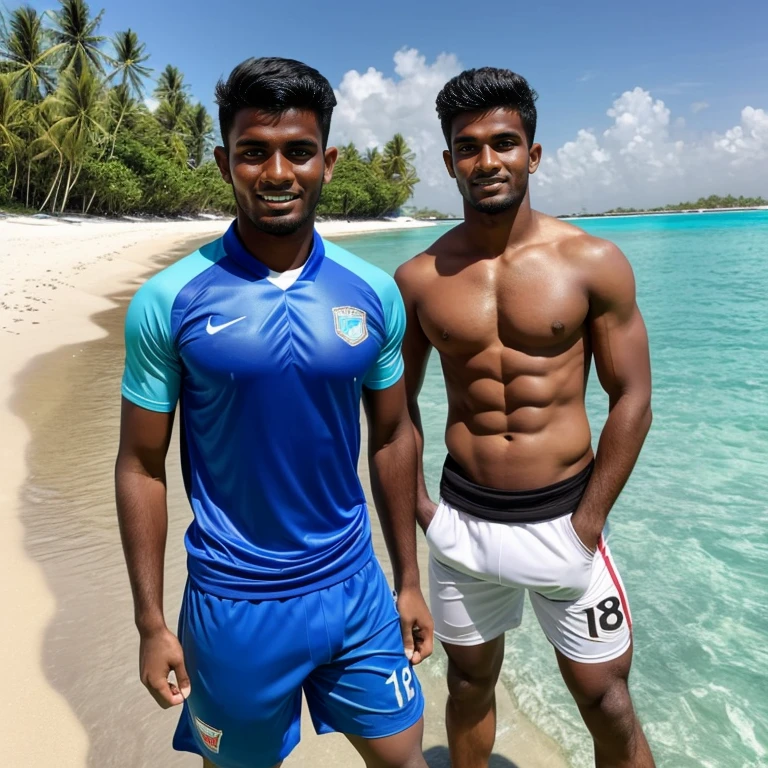 Maldivian football player, 18 years old boy, athletic body, big big bulge -  SeaArt AI