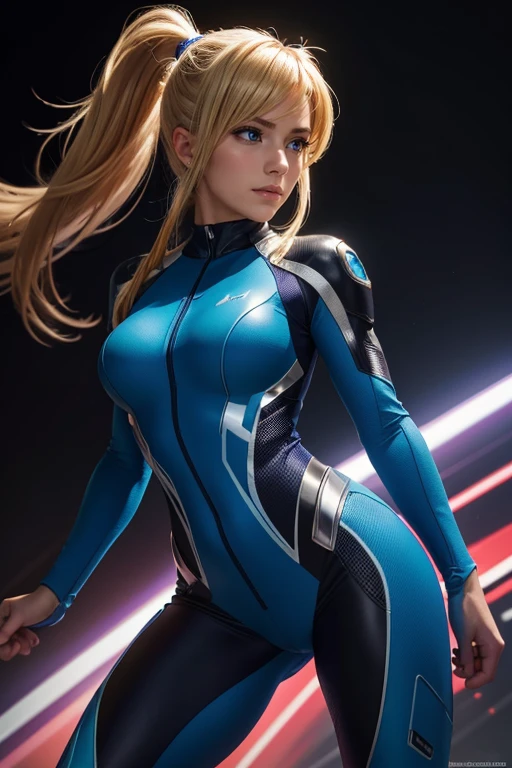 (best quality,4k,8k,highres,masterpiece:1.2),ultra-detailed,(realistic,photorealistic,photo-realistic:1.37),Samus Aran, Zero suit,sci-fi,portraits,vivid colors,detailed visor,long blond hair,wireframe suit,high-tech armor,powerful stance,fierce expression,glowing energy beams,enigmatic background,blue and purple color scheme,dramatic lighting. Sexy, horny, blush