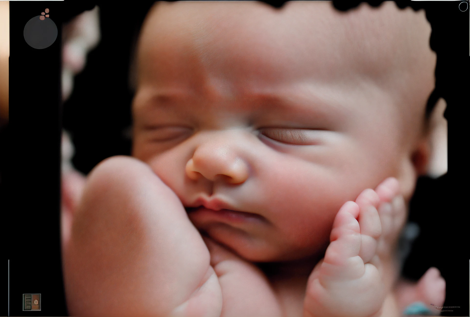 portrait, sleeping , fetus, inside womb, rosy face, hd, realistic, cute, babyl, 8k, uhd, high quality, sharp focus, he composition beautiful rich and bright