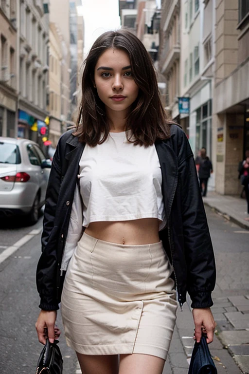 Photograph of a 20-year-old woman, Cara perfecta, Pieza maestra, en un sujetador, ropa elegante. chaqueta de traje