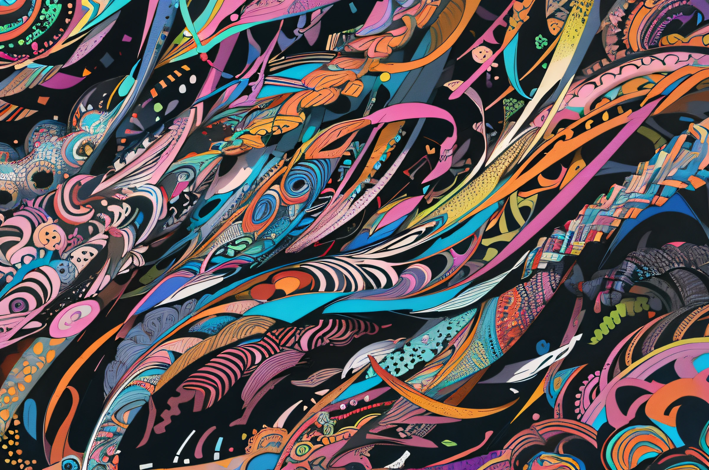 absurderes, Hi-Res, The ultra-detailliert, Ultra-precise depiction, Hyper-detailed depiction, (Zentangle:1.2), (Abstract background:1.5), multi colored,