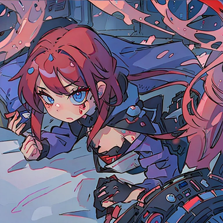 Goth red hair blue eyes gamer girl