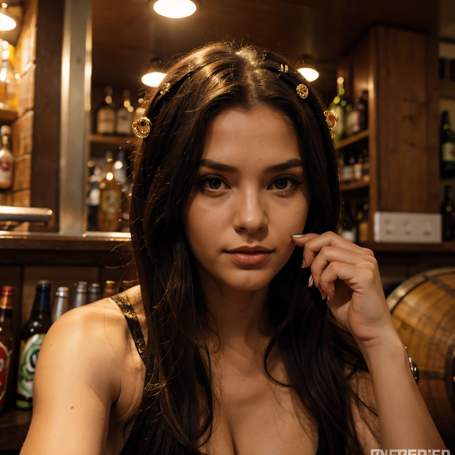 mas fotos de la misma modelo en un bar