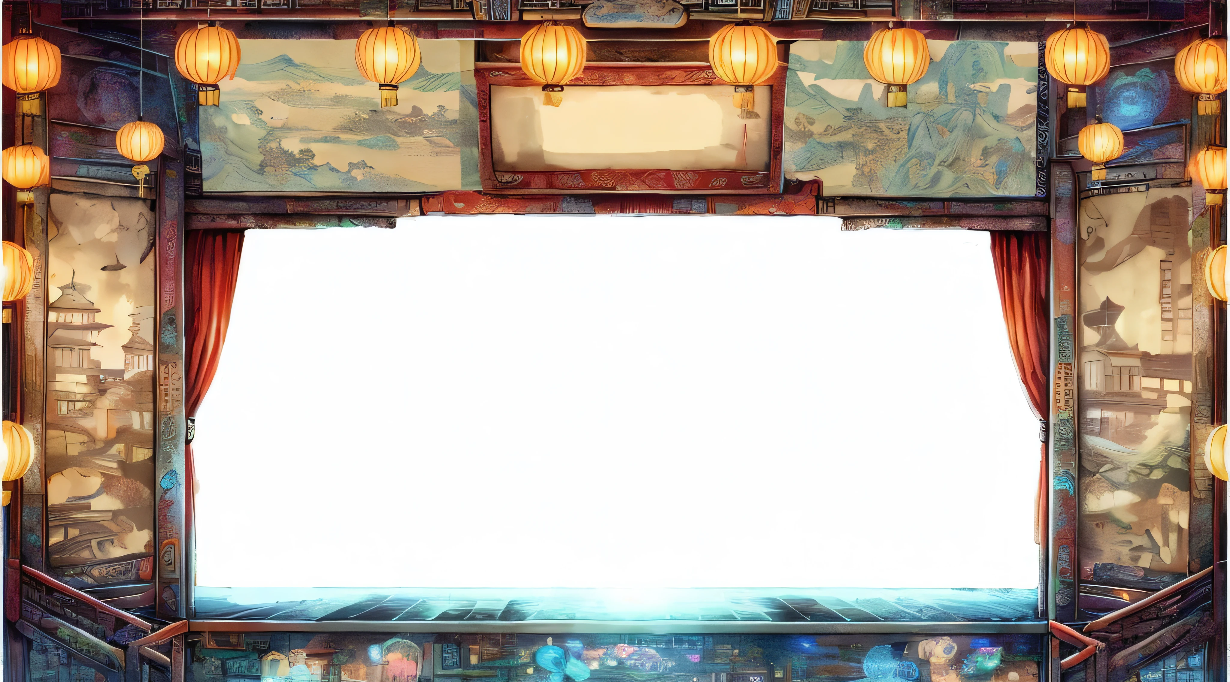 There a stage photo,With screens and curtains, match report, dance hall background, game background, clean backdrop, palace background, Background with, a temple background, Personal room background, isolated Backdrop, Stage background, interior background art, full view blank background, dance hall background, arte de fundo, empty background, videogame background, background bar, background depicting a temple