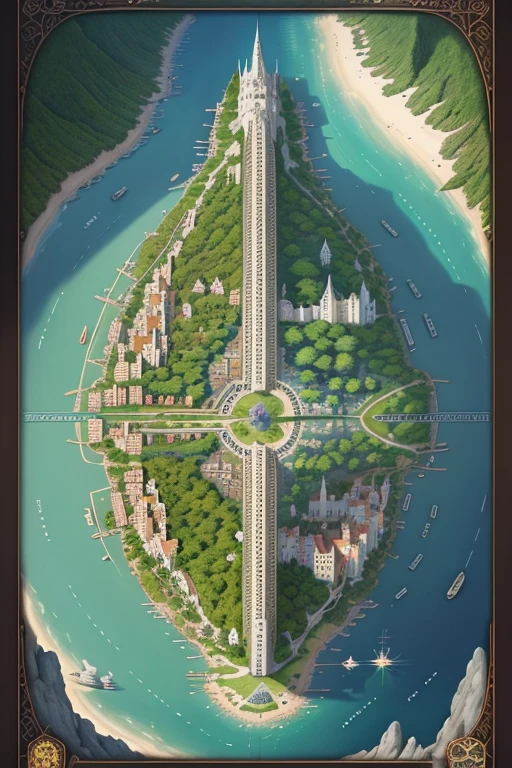 island surrounded by seas and beaches, medieval kingdom, ancient fantasy, highly detailed map, Height Map, monument made of stones and runes centered, with many houses, fauna and flora, bridges, stairs. Camera isometric view, An enchanted world, game 8-bit, highly detailed official art, perfect world, full body zoom out, The world map of the poket metaverse.
It has an area of 500 meters x 500 meters.