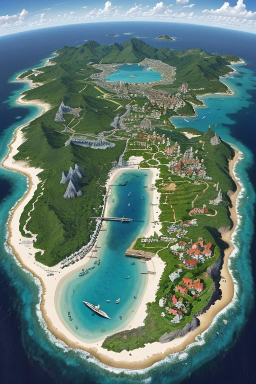 island surrounded by seas and beaches, medieval kingdom, ancient fantasy, highly detailed map, Height Map, monument made of stones and runes centered, with many houses, fauna and flora, bridges, stairs. Camera isometric view, An enchanted world, game 8-bit, highly detailed official art, perfect world, full body zoom out, The world map of the poket metaverse.
It has an area of 500 meters x 500 meters.
