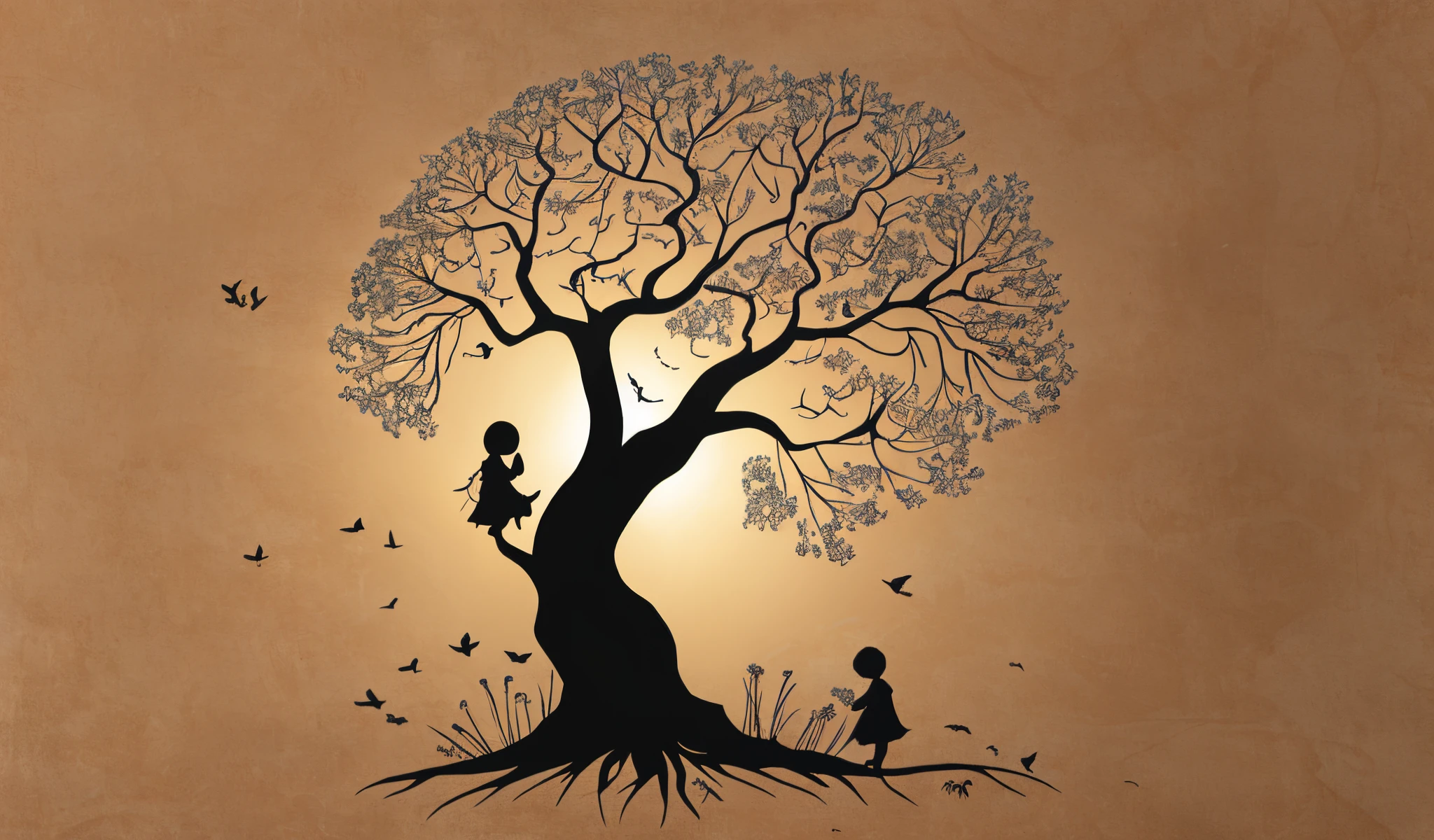 Minimalist tree of life, few details, drawing style, delicate, symbolizing family --auto --s2