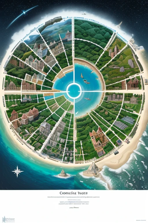 Continent surrounded by seas and beaches, medieval kingdom, ancient fantasy, highly detailed map, Height Map, centralized monument made of stones and runes, with many houses, fauna and flora, bridges, stairs. Isometric camera view, A world of ice around sual, west an arid, enchanted desert, black forest to the north, mountains, 8-bit game, highly detailed official art, perfect world, full body zoom out, The world map of the poket metaverse.
It has an area of 500 meters x 500 meters.