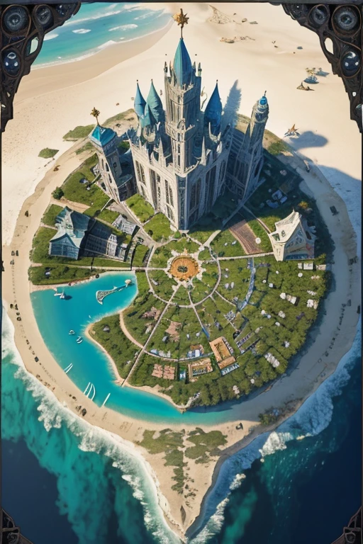Continent surrounded by seas and beaches, medieval kingdom, ancient fantasy, highly detailed map, Height Map, centralized monument made of stones and runes, with many houses, fauna and flora, bridges, stairs. Isometric camera view, A world of ice around sual, west a barren desert, black forest to the north, rocky mountains to the east, 8-bit game, highly detailed official art, perfect world, full body zoom out, The world map of the wide metaverse
It has an area of 500 meters x 500 meters.