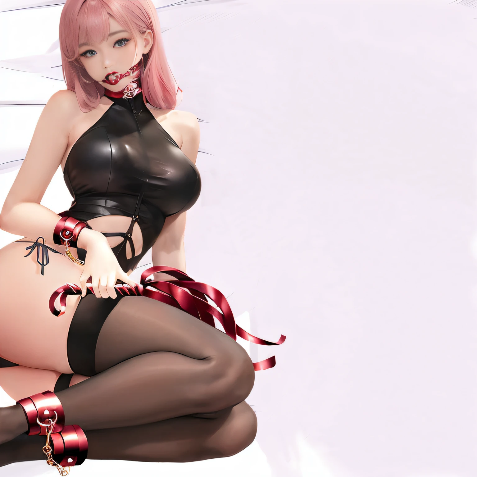 Anime girl wearing black and red clothes sitting on the ground, Ayaka Genshin impact, translucent liquid from《Azure route》videogame, azur lane style, biomechanical oppai, ayaka game genshin impact, from girls, 《Azure route》人物, render of april, Detailed pubic hair. Girl Front, Hanayama Minamata, animemanga girl