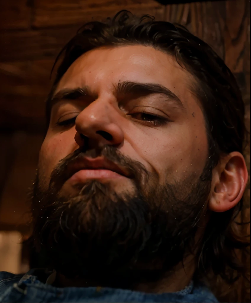 (masterpiece, best quality:1.2) a photo realistic closeup of the face of a masculine Serbian man with a very large nose shaped like a head, his own head his nose.