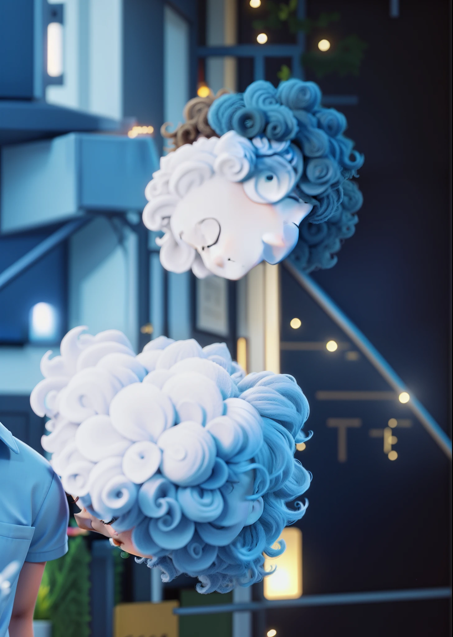 young gay couple with curly hairs