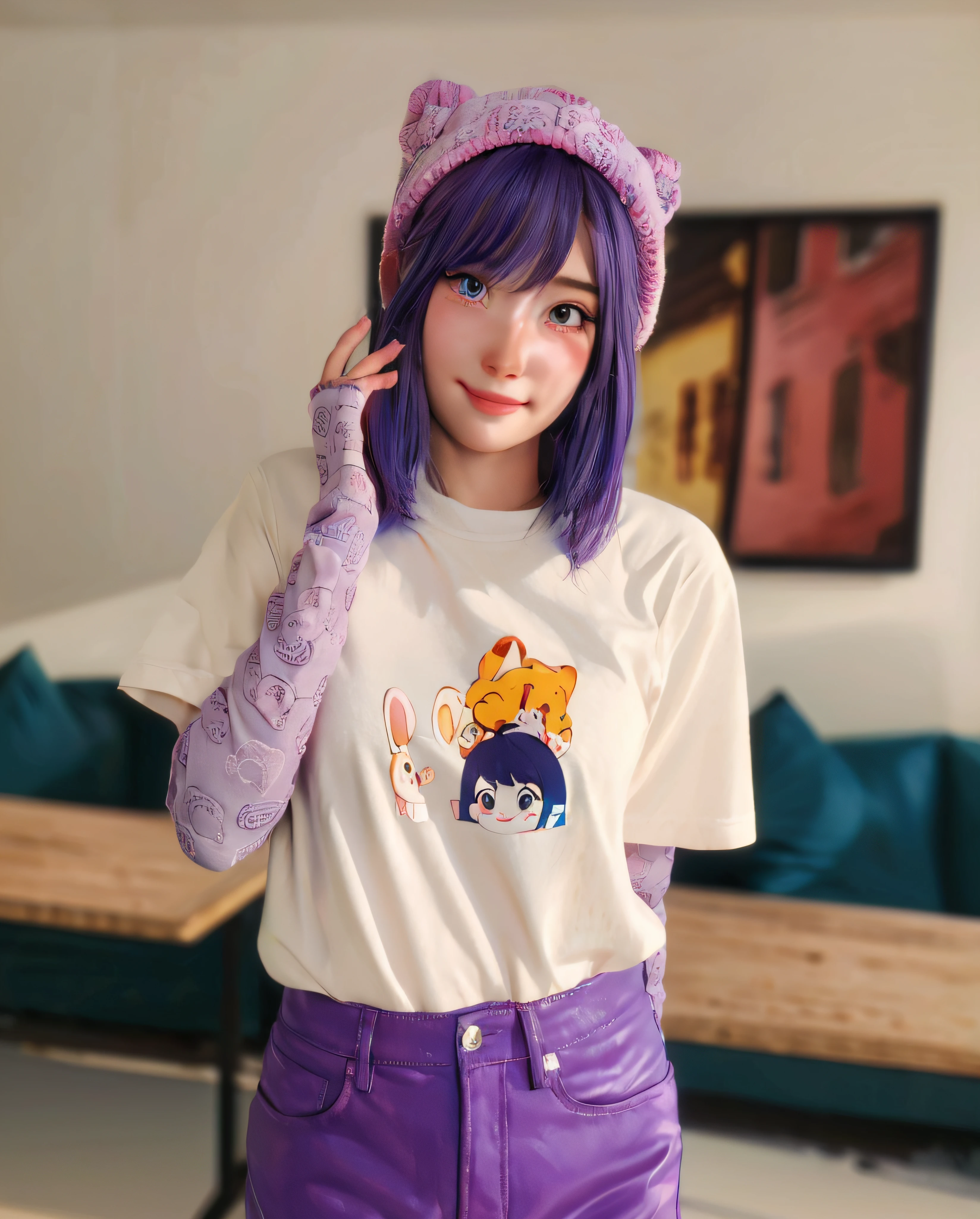 (RAW photo:1.2), ((photorealistic:1.4),(masterpiece:1.3),(best quality:1.4),ultra high res,(detailed facial features),(detailed clothes features),HDR,8k resolution, 1 girl, blush, perfect eyes, smile