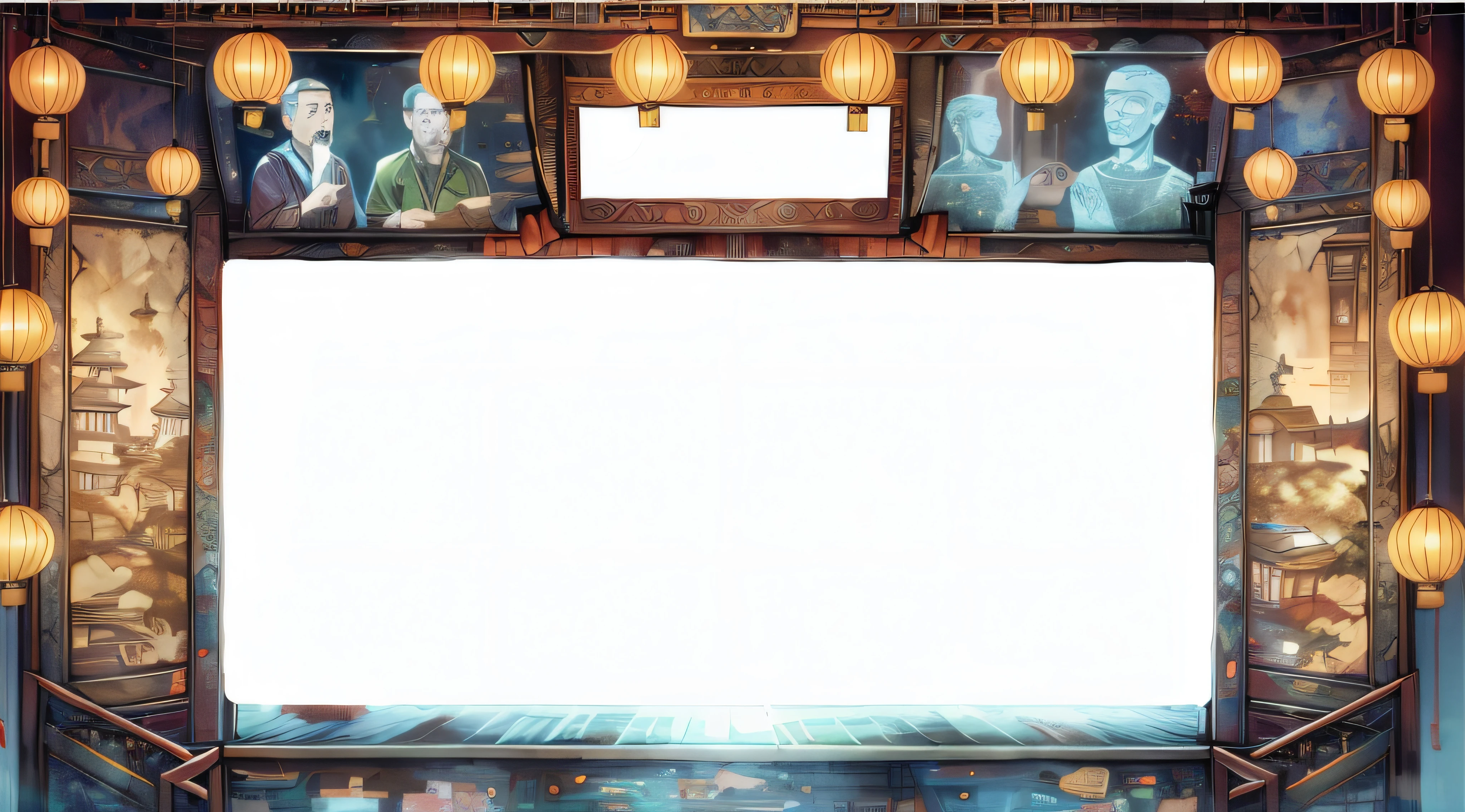 There an ancient character on the left,On the right the technician
