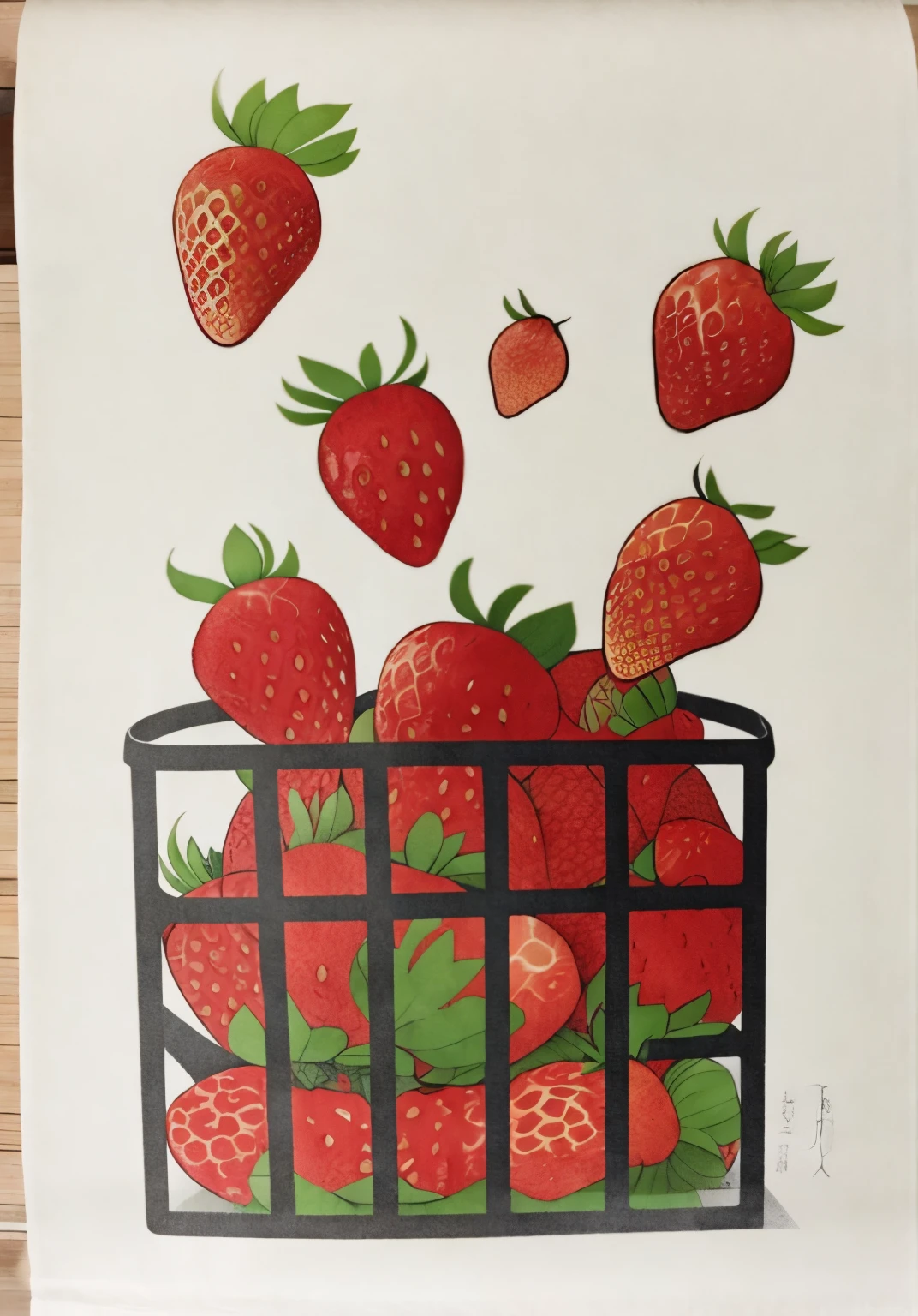 There  a white towel there，There  a basket of strawberries on it, forever strawberry field, morango, morango, fight with strawberries, Strawberry garnish, “berries, author：Go to the village and see the mountains, author：Toko Shinoda, print!, Nakai Tsubasa, author：Yokoyama Grand View, author：Higashiyama Kuichi, author：Tajima Yuko