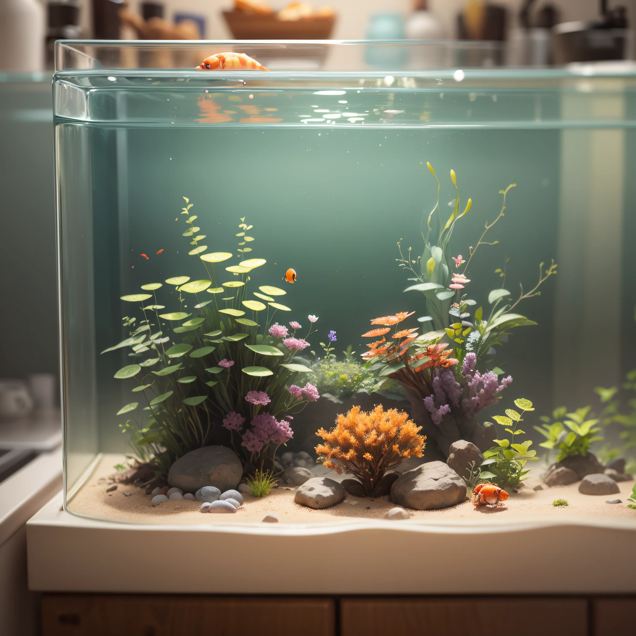 fish tank,Small shrimp,Small crabs --auto --s2