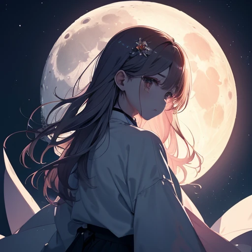 The moon is beautiful, isn't it?、Can I cry a little??