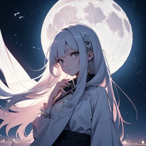 The moon is beautiful, isn't it?、Can I cry a little?？