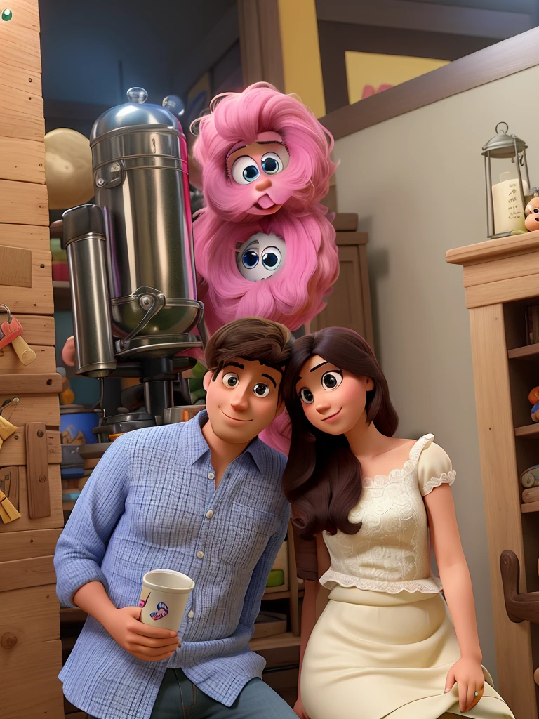 Marido e esposa, arte Pixar, alta qualidade, melhor qualidade