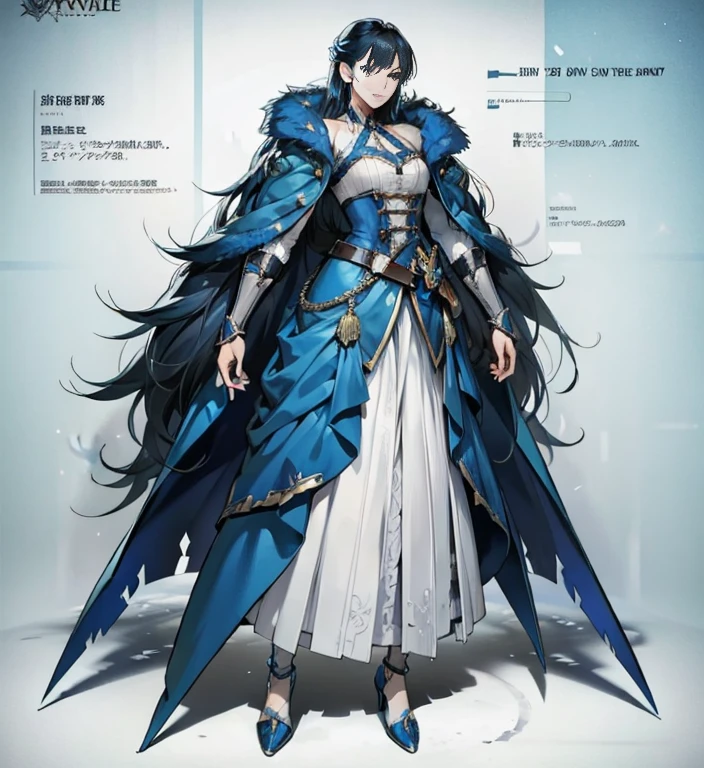 Anime characters in blue coats, full body concept, Detailed full-body concept, concept character, full body concept art, full body character concept, detailed full body concept art, concept art character, concept art style, Character concept, 2d concept art, new costume concept design, Character Design Concept, Full-length action concept art, Valkyrie-style character