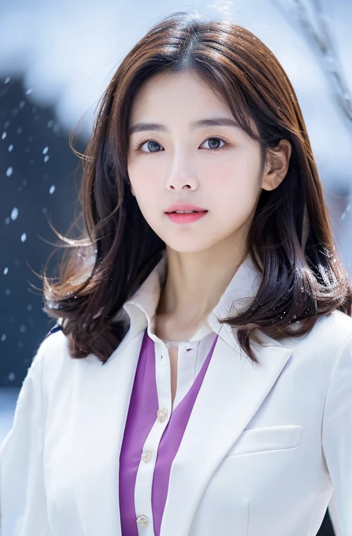 white color suit, White color dress shirt, Best Quality, high resolucion, Masterpiece