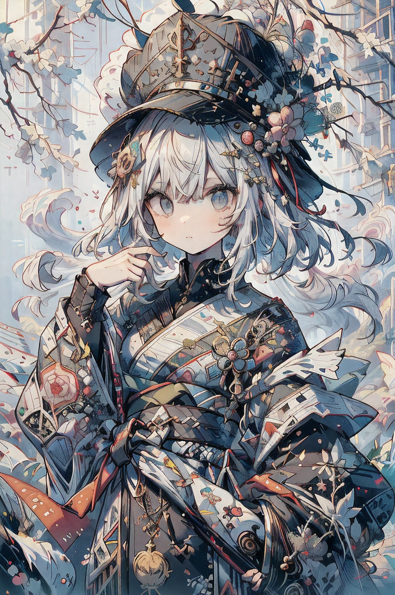 ((Ultra-definition Realistic kimono costume Super-dense pattern White-haired kimono clothes wearing round sunglasses and black long boots Watercolor mixed with oil painting Anime art Japanese style related Japanese style decoration Japanese style architecture Various Japanese style absolute full background)),(Absolute super high resolution Super high image quality Maximum high resolution 1.8),((Intense light and shadow details Light and shadow diffused light particle illusion 1.8)),((Ultrafine particle effect lens flare aerial perspective bloom effect 1.8)), (Super detailed diffuse background with visual depth of field effect 1.8),(Dynamic Angle Diffused Light Particles Super Detail Top Quality Illusion 1.8),((Stereogram Atmospheric Perspective Constructivism 1.8)), ((Accuracy anatomically correct 1.8)),((Accuracy Anatomically Correct Hand 1.8)),(hyper detail eye 1.8),(Pay attention to your face with heavy makeup:1.5), (Cool beauty and cute 1.8),((Don&#39;t use numbers for people))