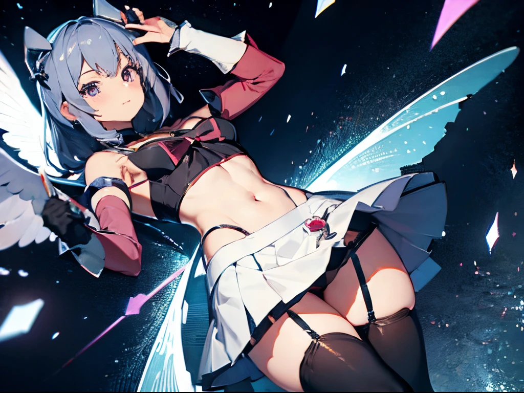 Magical girl midriff-baring skirt and stockings