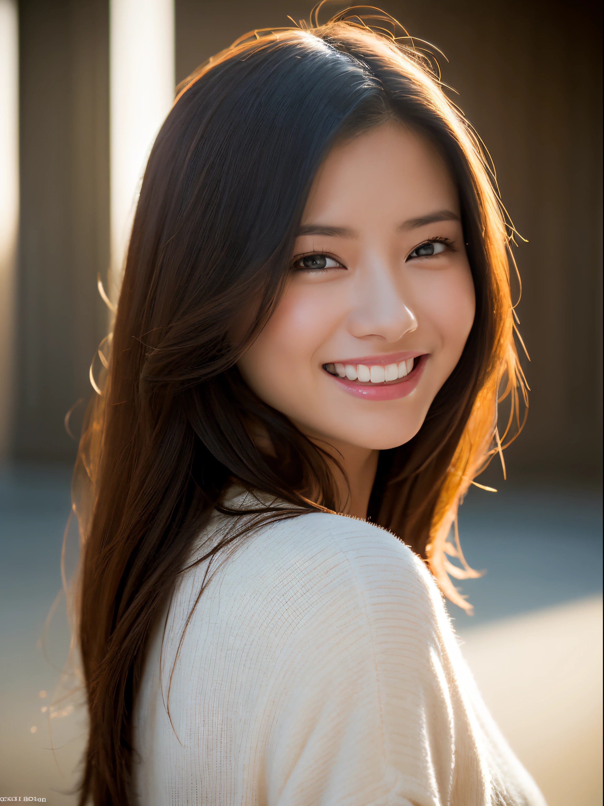 Consider a photograph that captures the captivating charm of a young woman. The subject of the photo a woman in her early twenties, her face lit up by a radiant smile. Her eyes, intense and full of life, are the focal point of the image. They hold a depth of emotion that draws the viewer in, creating a connection that transcends the two-dimensional nature of the photograph.
Her smile genuine and full of warmth, transforming her face and adding a sparkle to her eyes. The way the light plays on her features enhances her natural beauty, casting soft shadows that add depth to the image. Her hair styled casually, framing her face and adding to her youthful appearance.
The background of the photograph kept , ensuring that the woman remains the center of attention. The lighting soft yet effective, highlighting the woman's features without creating harsh shadows.
This photograph a testament to the woman's vibrant personality and the photographer's ability to capture it. Please provide a comprehensive analysis of this photograph, focusing on the composition, lighting, and the emotional impact of the scene.