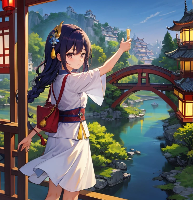 Jiangnan style just right,Travel with me。Catkins flutter away,Interest also high。Nice scenery on the bridge,There are many stories on the bridge。Go in the morning and come back late,unaware of the time
