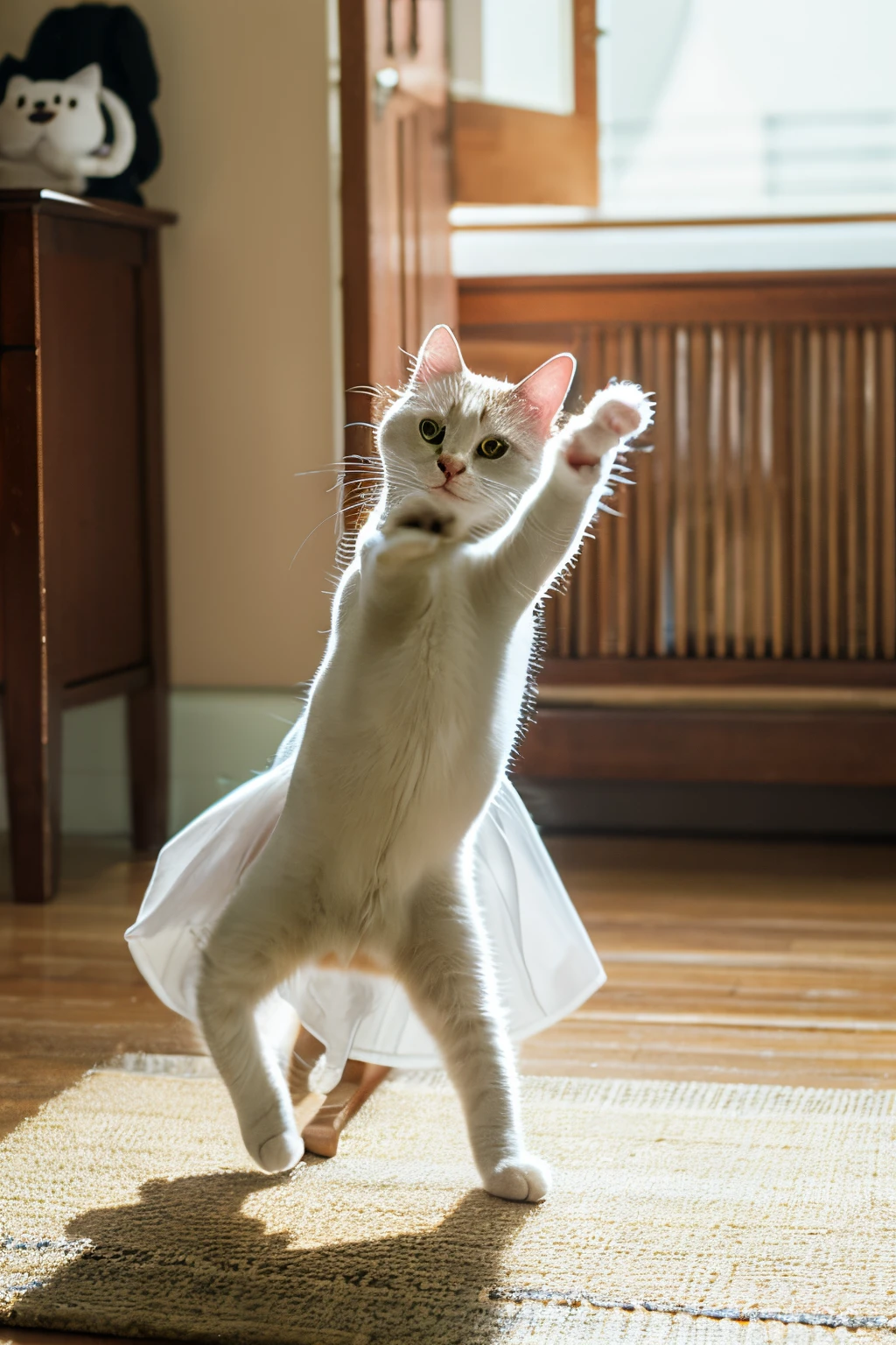 My cat, Gen-chan, is dancing.。