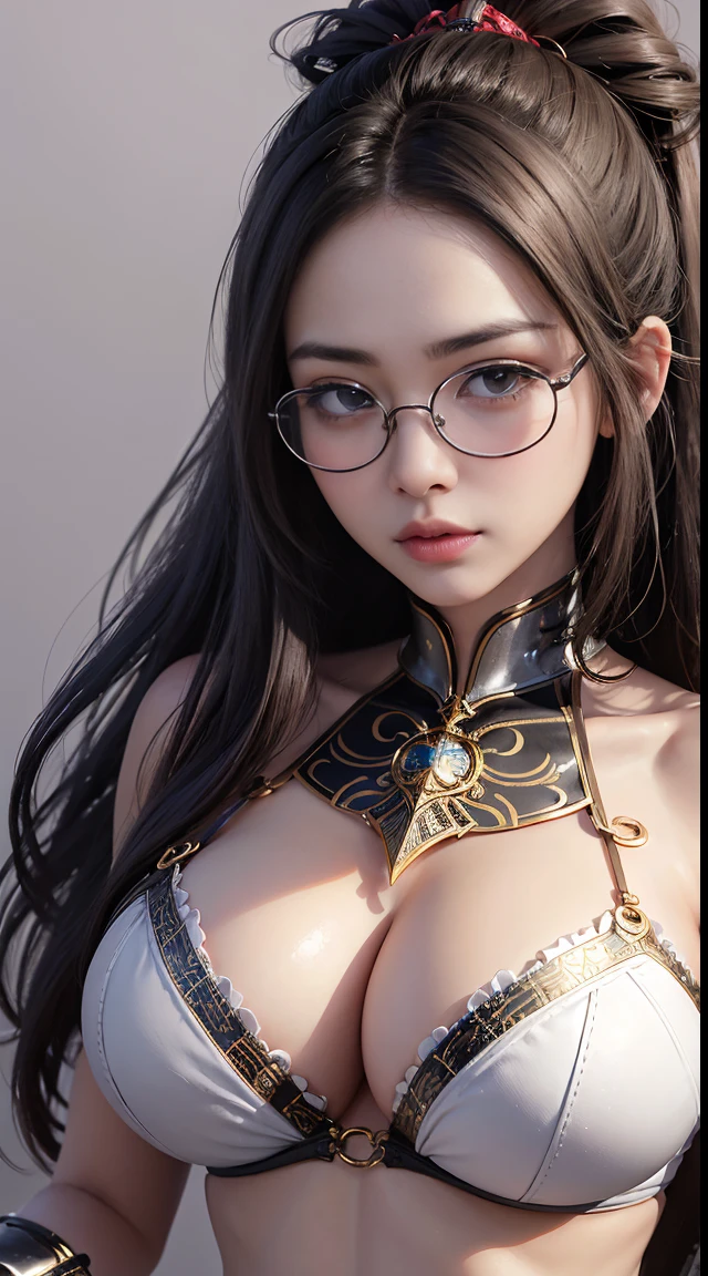 Fine、(The best illustrations)、8k UHD resolution、intricate-detail、top-quality、realisitic、ultra-detailliert、The best lighting、Best Shadows、Soft lighting、Ulutra HD、Ultra-realistic、Tindall Effect、Photorealsitic、(High Detail Skins:1.2)、 (Intricate details, makeup, pureerosface_v1:0.5), (Detailed beautiful delicate face, Detailed beautiful delicate eyes, A perfectly proportioned face, High detailed skin, Detailed skin, best ratio four finger and one thumb, arms below breasts, Tattoo with a red glow under the stomach、Awesome awesome, wide hips, smooth midriff, skiny and thin, __Fashion__, __hair__:1.25)、Digital SLR、 absurd realistic work: 1.3), (max resolution: 1.2), (Ultra HDTV: 1.2), cinematric light, Detailed eyes and skin, detailed facial features, , (Sharp Focus: 1.2), (Focus on Face:1.2),Perfect Style, Beautiful face, acurate, Anatomically correct, Highly detailed face and skin texture, Detailed eyes, Double eyelids, Thin eyebrows, Glitter Eyeliner: 1 Natural cheeks, Glossy skin, Fair skin: 1.2, (Glossy lips: 1.4),(Shy look: 1.2),Highly detailed facial and skin texture, Detailed eyes, Double eyelids, Natural cheeks, shiny lips: 1.4,Exposed cleavage、Bewitching。a baby face、Seductive、Chest emphasis、((((Otaku Glasses, thick glasses, Round glasses)))), The long-haired、Braids、Ponytail distortion、, Ponytail with a bow tied at the back of the hair,has a huge magic sword、A disaster made of skeletons々wear new armor、huge solemn expression、Body Up、Big breasts emphasis, Super tight breasts, Breast augmentation surgery, The breasts are very big and round and round,Toned waist、 Meet beautiful girls, Look at the girl's body, In the Dark、(Detailed spooky backgrounds:0.8)、wear armor made of skeletons、disaster々Shishi Armor、Long grey hair,Beautiful and delicate skull decoration and fluorescent green magic sword that shines red,disaster々new magic sword、There was a woman in armor with a sword and helmet......, Female Riders, female knight portrait, cute female knight, dark beauty knight, disaster々Portrait of a new female paladin, girl in knight armor, Female knight wearing skeleton armor, Impressive armor, female paladin, paladin female fantasy, Gorgeous Female Paladin,