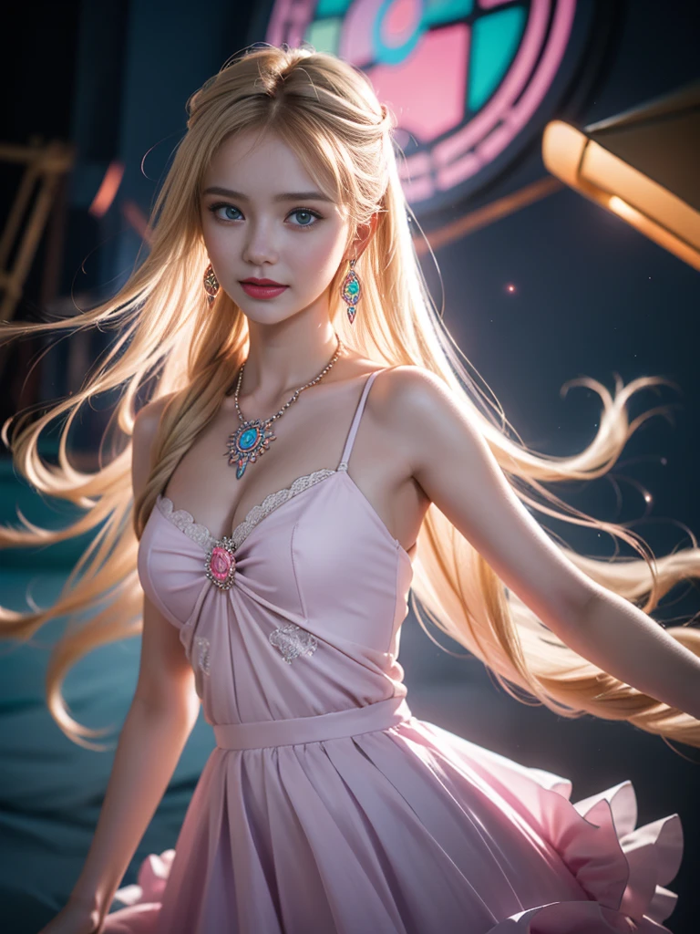 tmasterpiece,Highest image quality,super detailing,Best quality ,Extremely Delicately Beautiful, Very meticulous,Best quality, offcial art, extremely detaild的 CG unified 8k wallpapers, Ana de Armas portrait photo, blond hair blue eyes,Radiant skin and radiant eyes:1.1), pretty skin, lamplight, (Detailed lighting:1.2), (Beautiful and detailed light:1.3), Nice business suit, deep understanding, The beautiful, iintricate, digitial painting, smooth private parts, Focus sharp, The end of the world, Epic reality, (HighDynamicRange:1.4), captivating curves,(pastel colour:1.4), Bigchest,apocalyptic, giving up, com cores neutras, natta, Screen space refraction, (Complicated details, ultra - detailed:1.3), Dream Catcher Necklace,art stations, Cinema lenses, vignet, the complex background, buliding,Enchanted smile,detailed back ground,Dream catcher earrings in various colors,white colors,in pink,purpleish color,red colour,blue colors,orange colors,green color,cyan colors,),