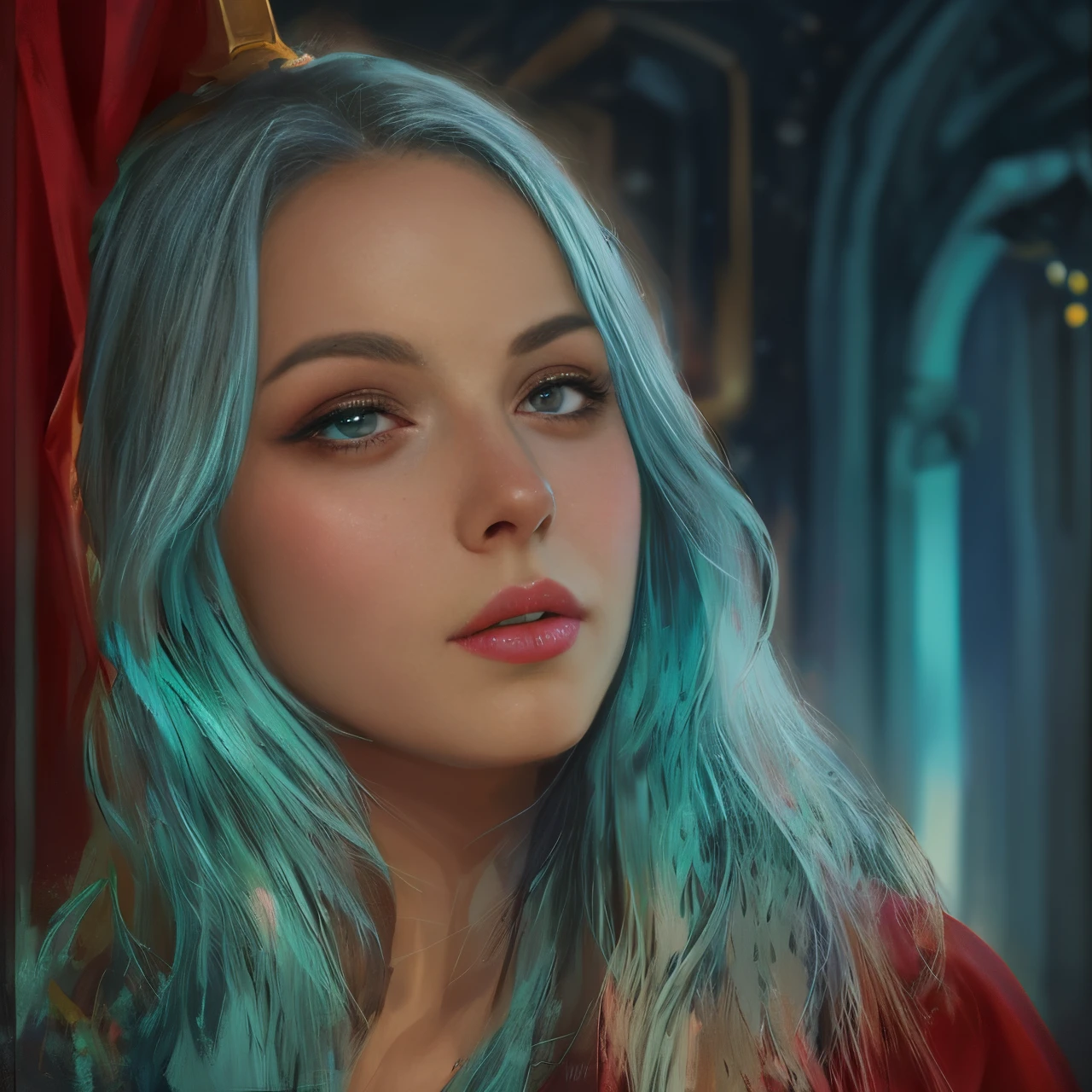 painting of a woman, reading a book in front of the Christmas tree, RPG Book Portrait, Masterpiece! Portrait of Arwen, portrait of an elf, Book portrait, portrait of an elf, inspired by Magali Villeneuve, Fantasy genre portrait, in the art style of bowater, detailed character portrait, Lúthien, kramskoi 4 k, fantasy art portrait, Cyan eyes,