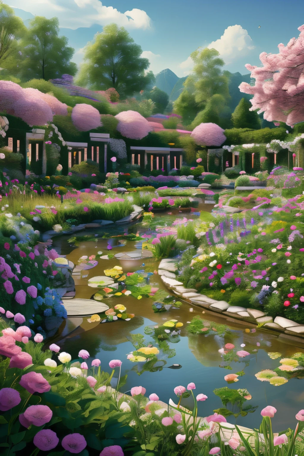 In this magnificent heavenly garden, a diligent gardener is seen carefully seeding the fertile soil. With each gentle motion, they sow the seeds of life, nurturing the growth of new plants and contributing to the garden's ever-expanding beauty.