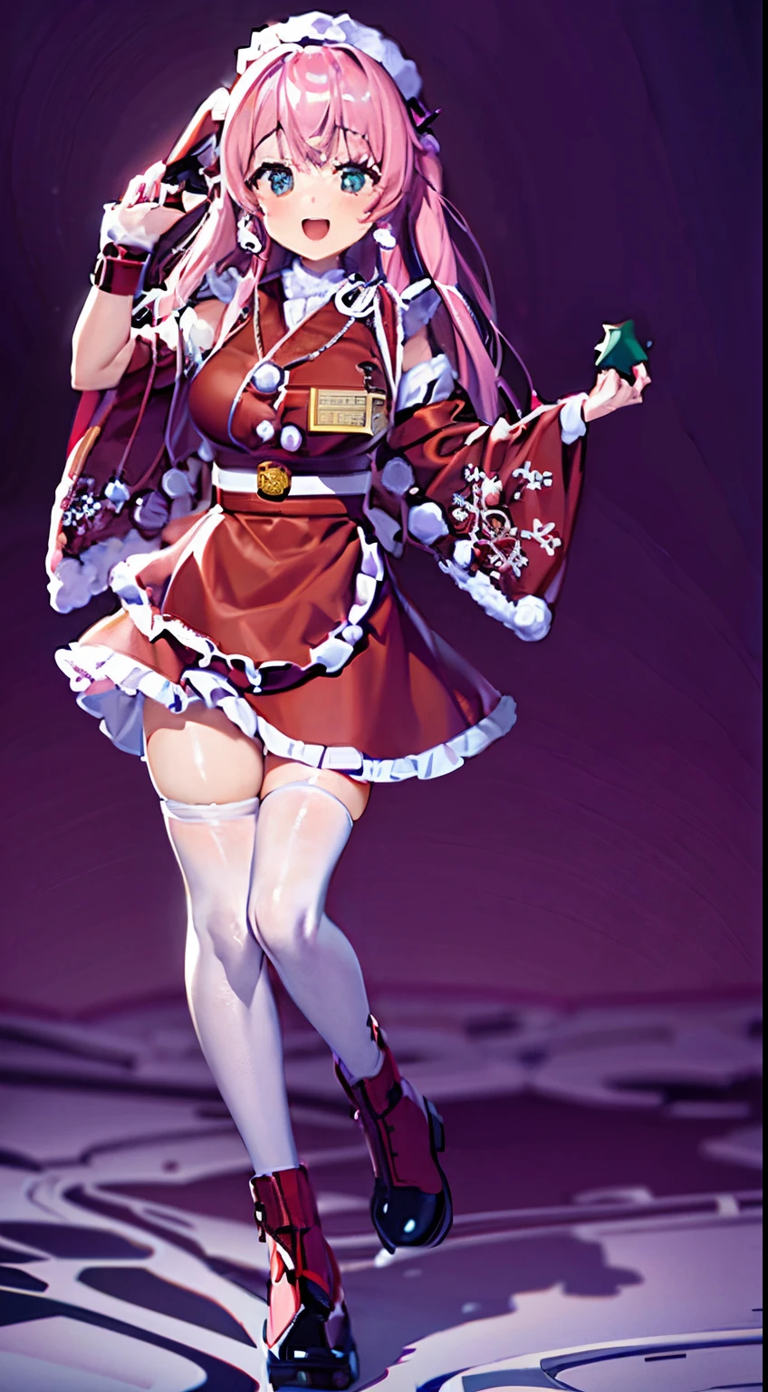 Christmas version Hair pink santa illuminations