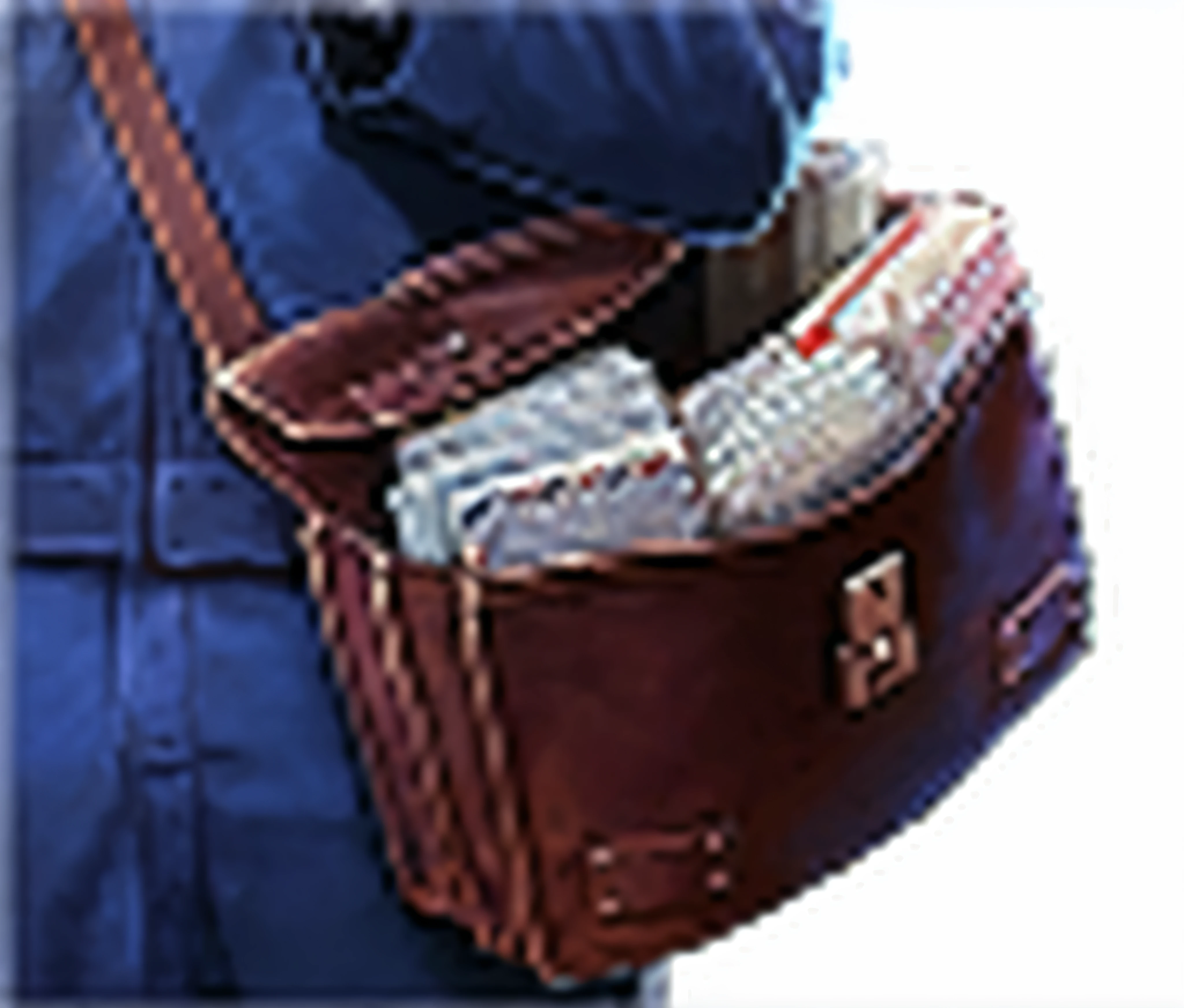 briefcase, spotlight lights, close up photograph, holding a briefcase, Detailed picture, OilPaintStyle,Shabby leather baany letters multiple views, merchant collector, More detailed, Marmoset toolkit rendering, ultra - detailed, Rich details, over-detailed, marmoset toolbag, shadowy informant, highly detailed character, ultra detailed image