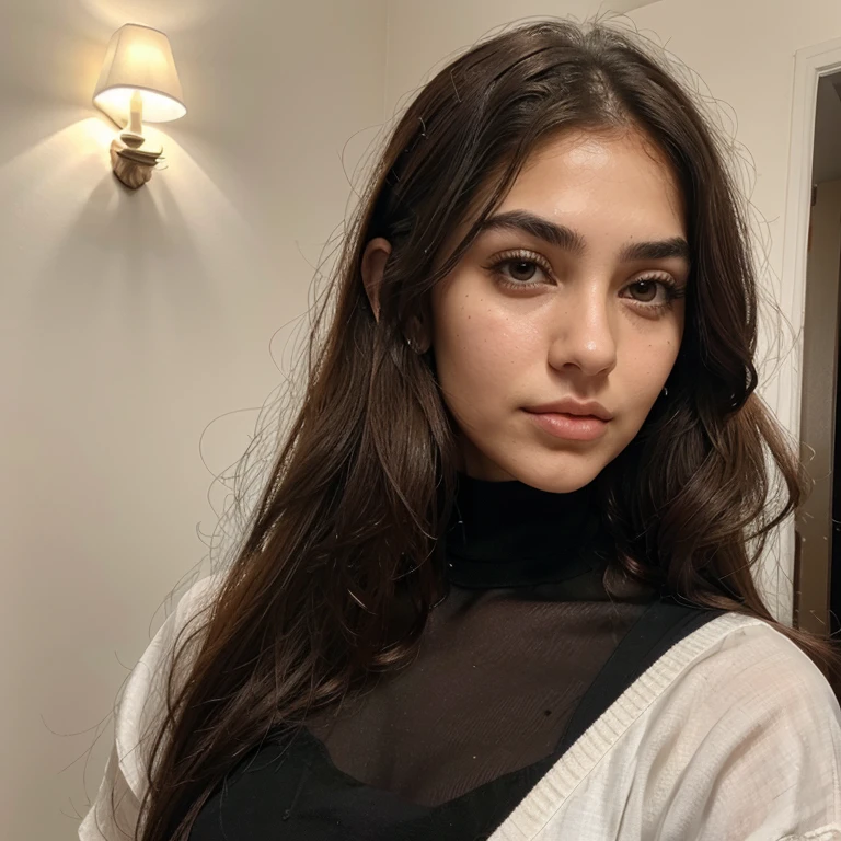 Change the face with Imagine A girl, Named fatemeh, 25 years and 7 months and 21 days old/ mixture of Phoenician, Greek, Armenian, and Arab/almond eyes, brown eyes, mesh hair,thick hair, ponytail/ bow-shaped lips, uptruned Nose, square jawline, narrow forehead, Protruding chin, high-arch eyebrows, black eyebrows , thick eyebrows/168 centimeters height, 61 kilograms weight,tanned body/ small mole on left eyebrow، small mole on the corner of the lower left lip, straight white blond wavy hair،A small amount of acne on the cheek، Cheek dimple, chin dimple/ ,